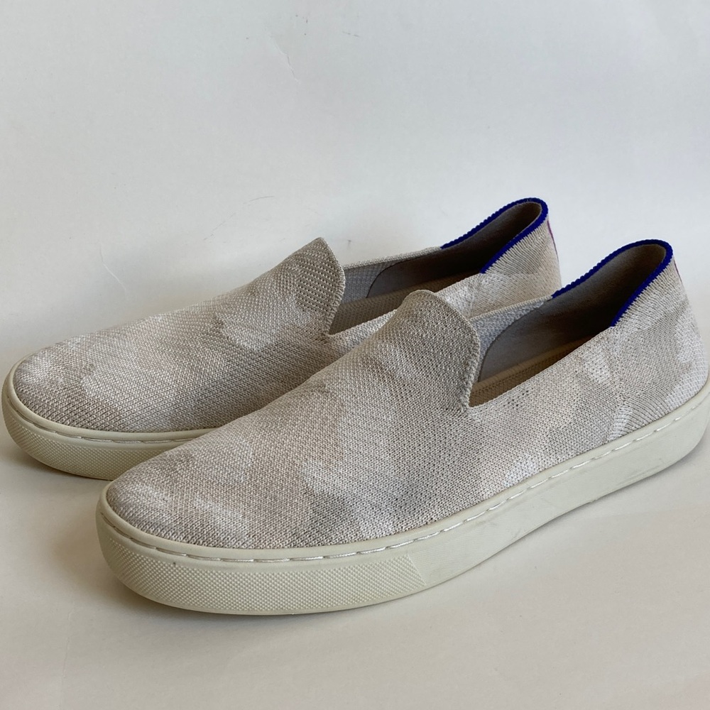 Rothy's The Original Slip On Sneakers Beige Camo Print Size 8 - Picture 3 of 16
